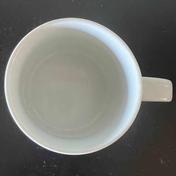 STARBUCKS Gold Vertical Logo Mug in Pearl White with Red Raised Base 2012 - Picture 3 of 6